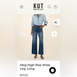 Kut from the Kloth Women’s Meg Wide Leg High Rise Denim Jeans